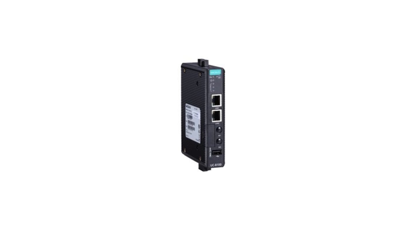 Ordenador industrial MOXA UC-8100, ARM Cortex, con 8.000 MB, OS Linux, 12 → 24 V/5.4W, IP30