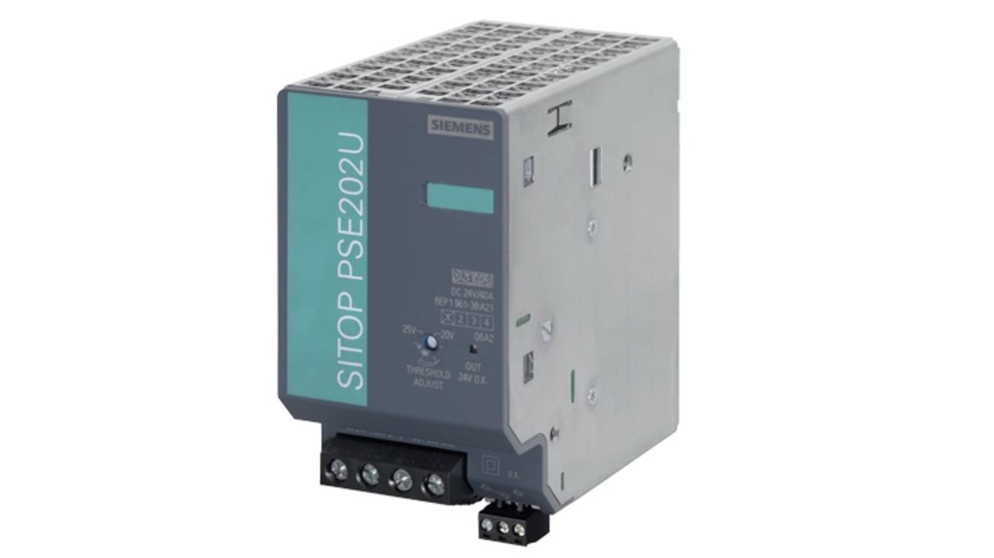 Siemens 6EP1961 Switched Mode DIN Rail Power Supply, 24V dc dc Input, 24V dc dc Output, 40A Output