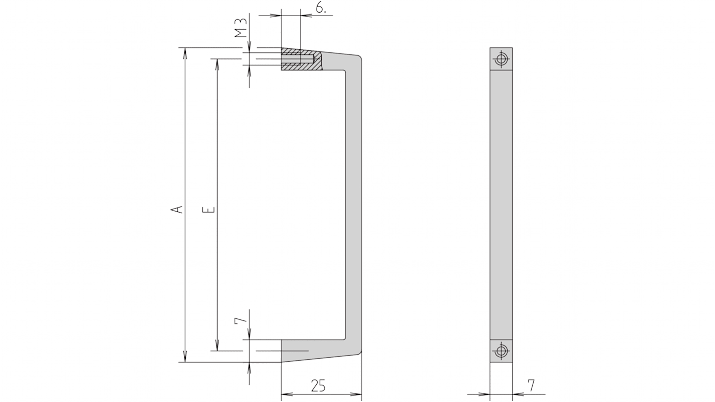 Tirador Frontal nVent SCHROFF de Aluminio, para Chasis, paneles frontales, subracks