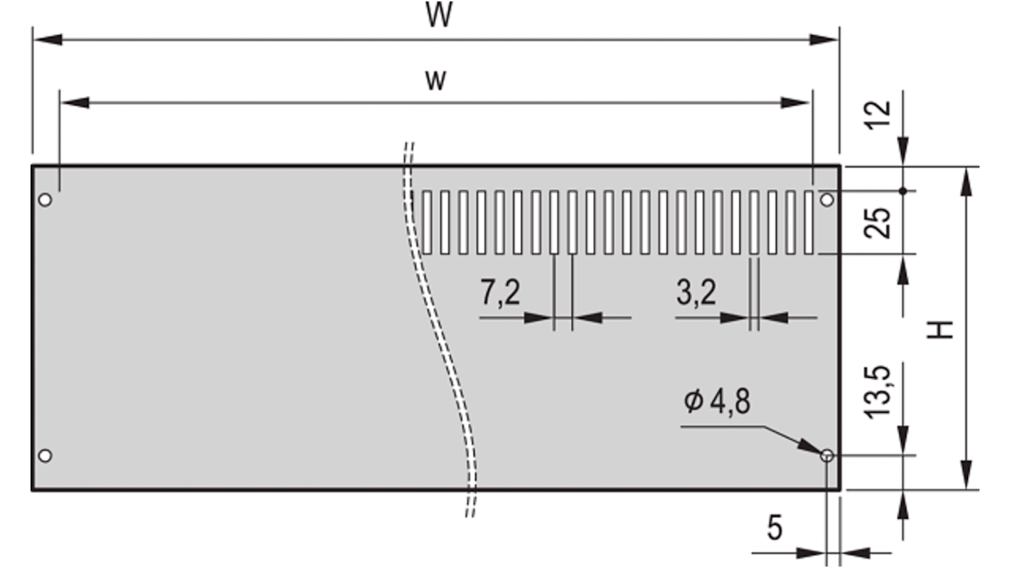 nVent SCHROFF Rückplatte 3U x 63TE