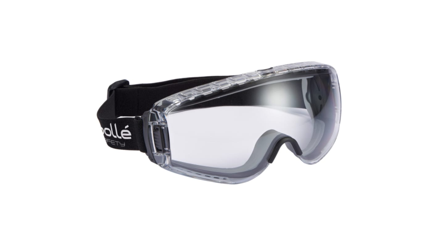 Bolle PILOT, Scratch Resistant Anti-Mist Safety Goggles with Clear Lenses