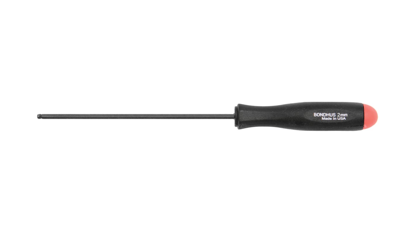 Destornillador estándar Bondhus, tipo Destornillador estándar, punta Hexágono con Terminación en Bola 2 mm