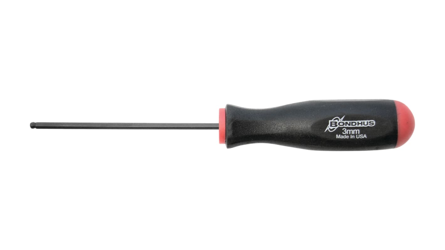 Bondhus Ball End Hexagon Screwdriver, 2.5mm Tip