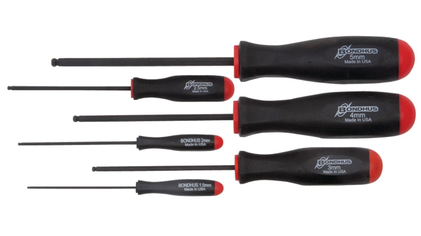 10686 Bondhus Ball End Hexagon Screwdriver, 1.5mm 5mm Tip RS