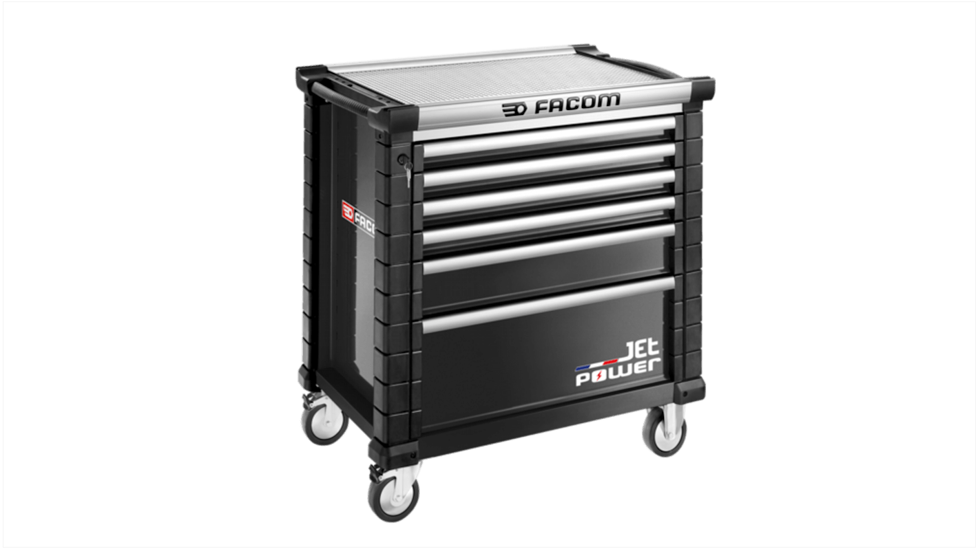 JET.6NM4APOWERPF 6 drawer Steel Wheeled Tool x 575mm x 1.004m RS