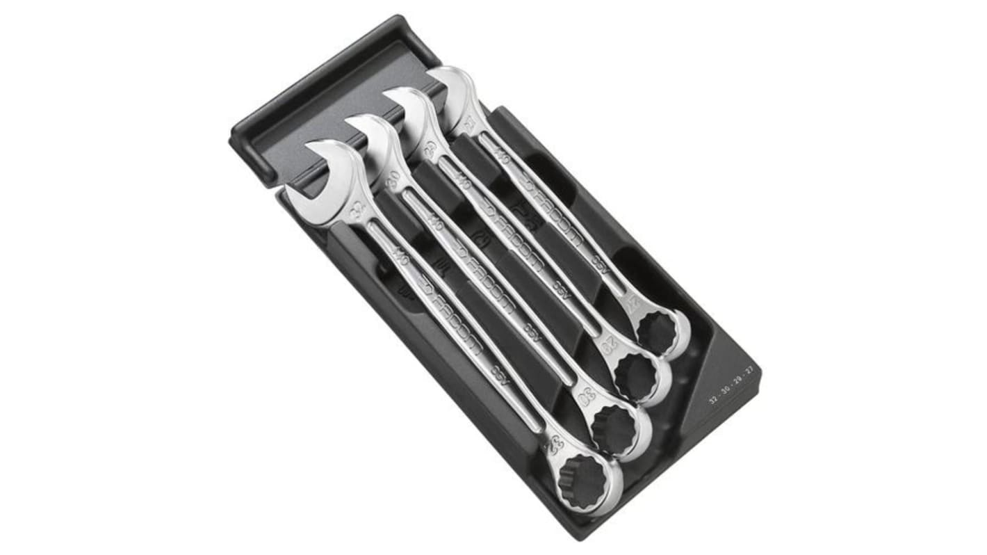 Facom MOD440 Series 4-Piece Spanner Set, 27 in, 29 in, 30 in, 32 in, Foam