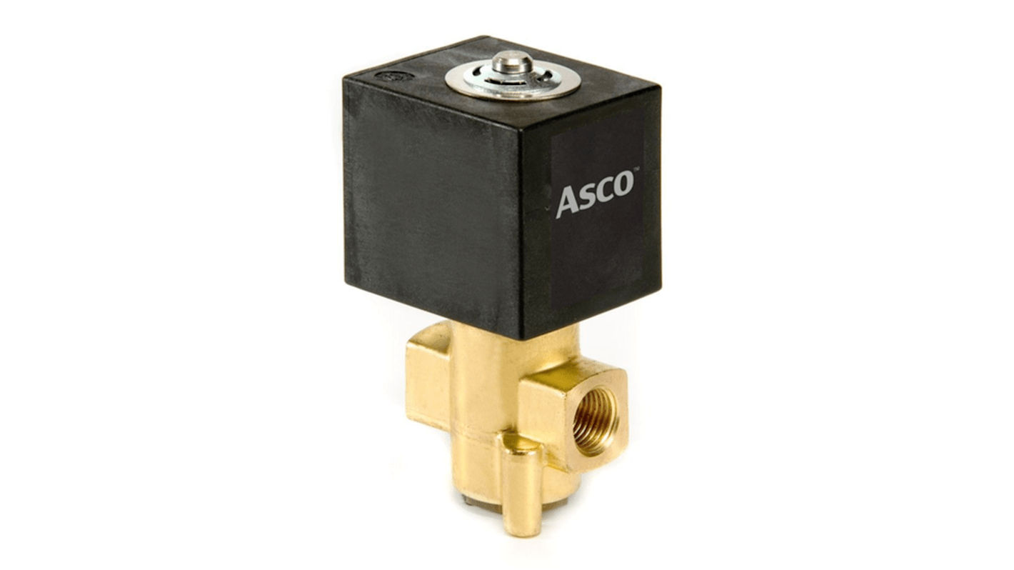 Válvula de solenoide EMERSON – ASCO de 2 puertos, G 1/4", Directo de 24 V CC