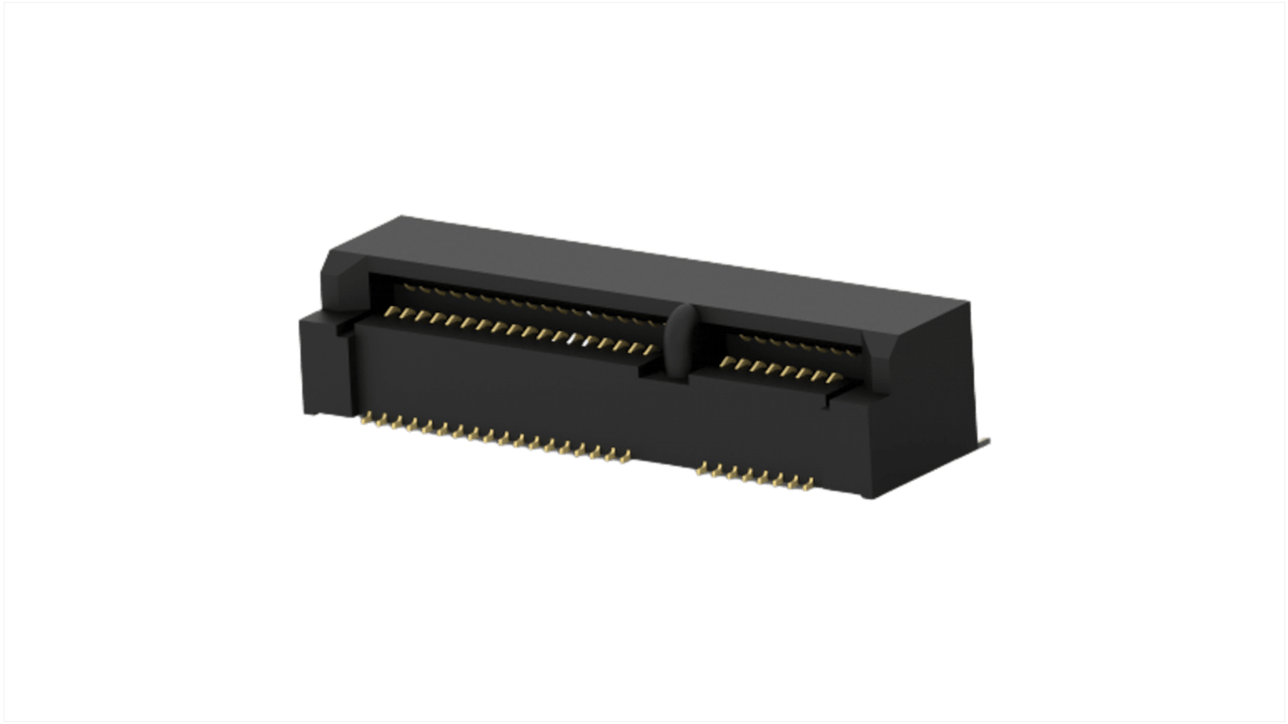 TE Connectivity Horizontal Edge Connector, 52-Contacts, 0.8mm Pitch, 2-Row