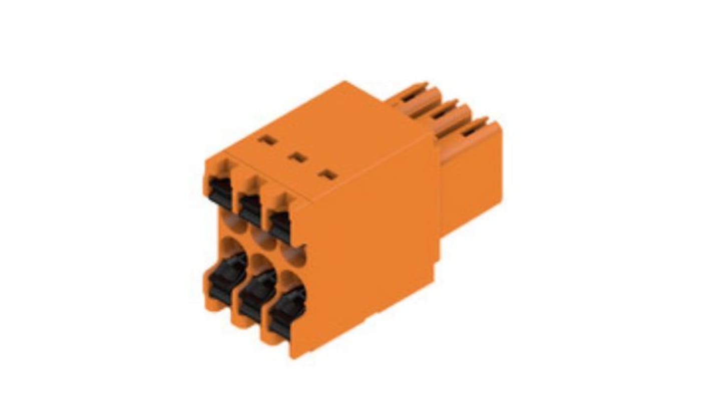 Weidmuller 3.5mm Pitch 6 Way Pluggable Terminal Block, Plug, PCB Mount