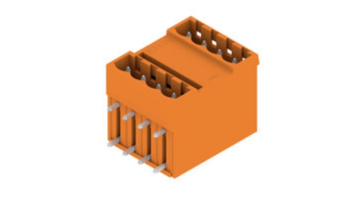 Conector de PCB Macho Weidmuller de 8 vías en 2 filas, paso 5.08mm, montaje en PCB