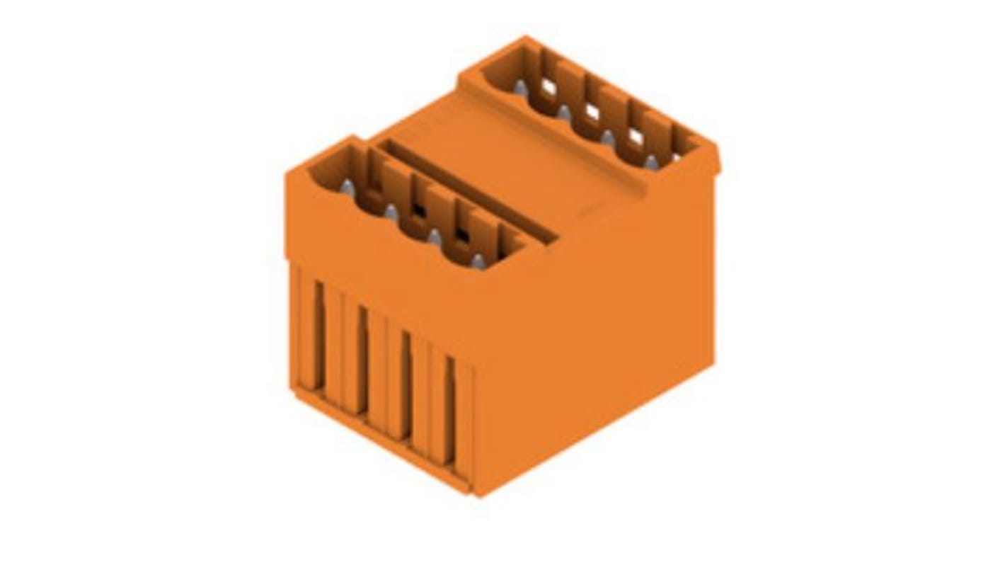 Conector de PCB Macho Weidmuller de 8 vías en 2 filas, paso 5.08mm, montaje en PCB