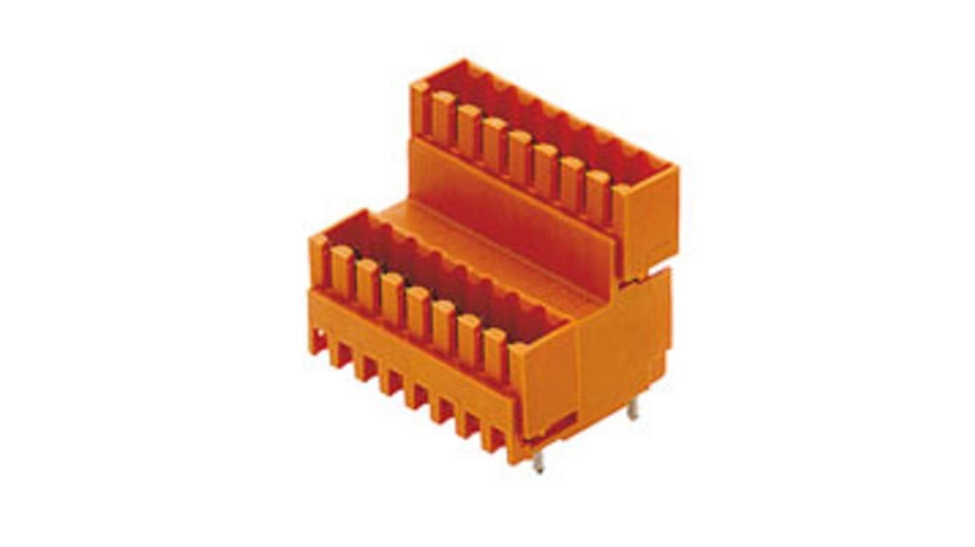 Weidmuller 3.5mm Pitch 28 Way Pluggable Terminal Block, Header, PCB Mount