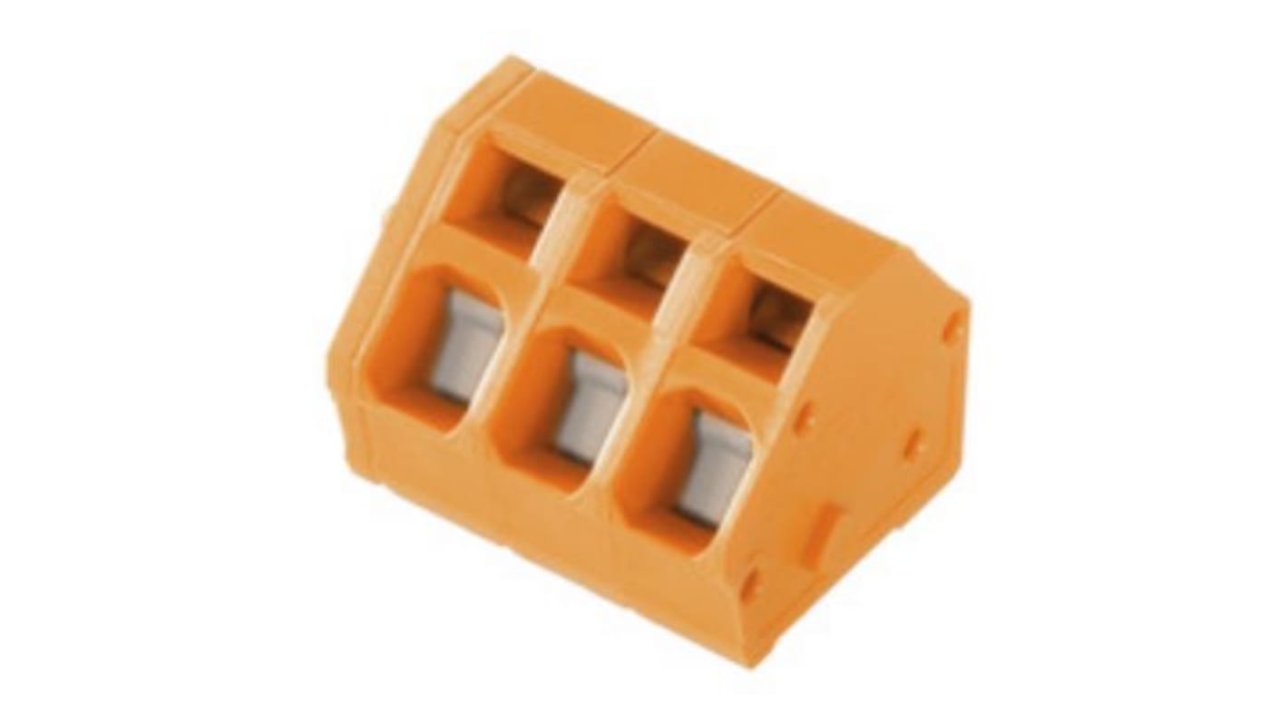 Weidmuller PCB Terminal Block, 3-Contact, 5mm Pitch, PCB Mount, 1-Row