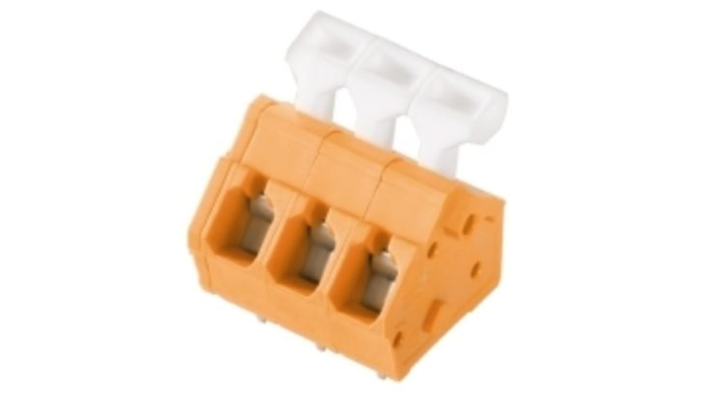 Weidmuller PCB Terminal Block, 3-Contact, 5mm Pitch, PCB Mount, 1-Row