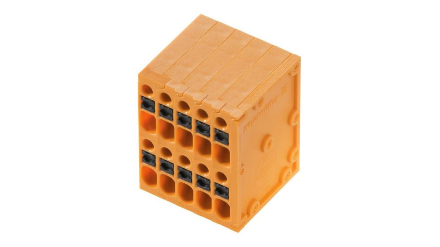 Weidmuller PCB Terminal Block, 4-Contact, 3.5mm Pitch, PCB Mount, 2-Row