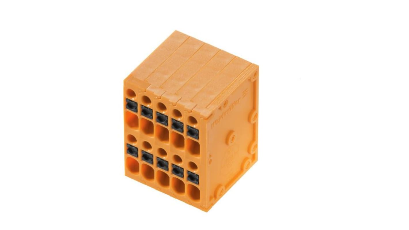 Weidmuller PCB Terminal Block, 16-Contact, 3.5mm Pitch, PCB Mount, 2-Row