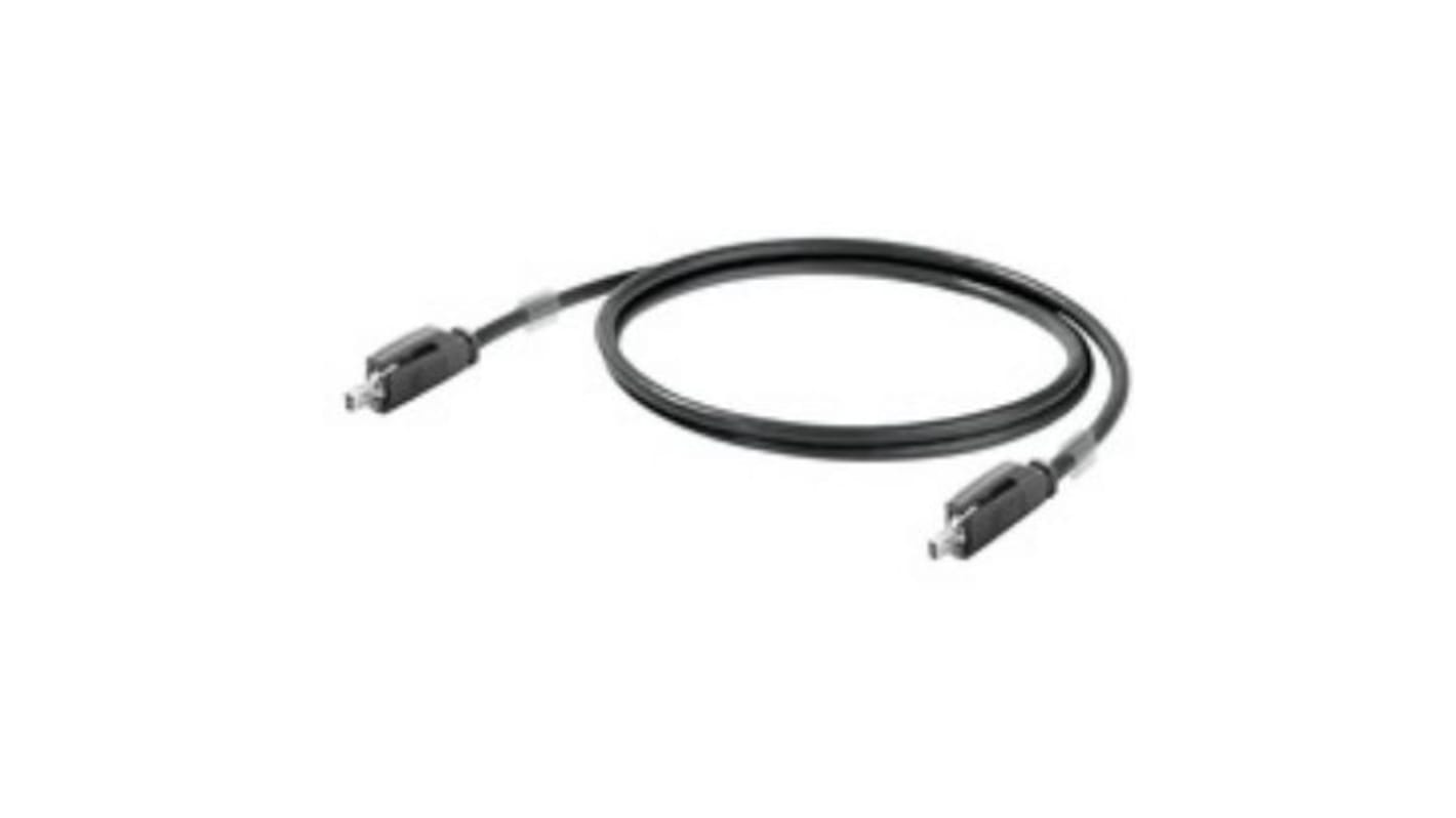 Weidmüller Female SPE to SPE Ethernet Cable, Copper Braid, Black, 1m