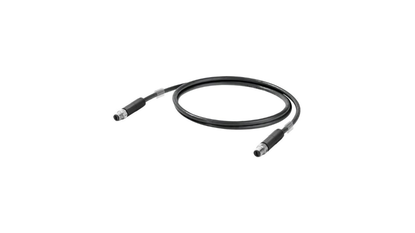 Câble Ethernet Tresse de cuivre Weidmuller, Noir, 2m Avec connecteur