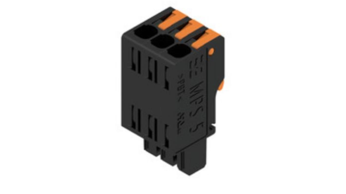 Weidmuller 5mm Pitch 3 Way Pluggable Terminal Block, Plug, PCB Mount