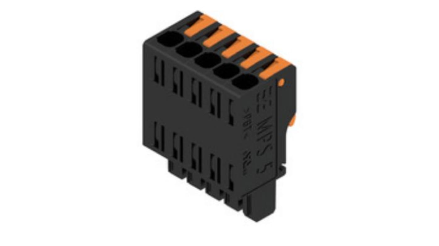 Weidmuller 5mm Pitch 5 Way Pluggable Terminal Block, Plug, PCB Mount