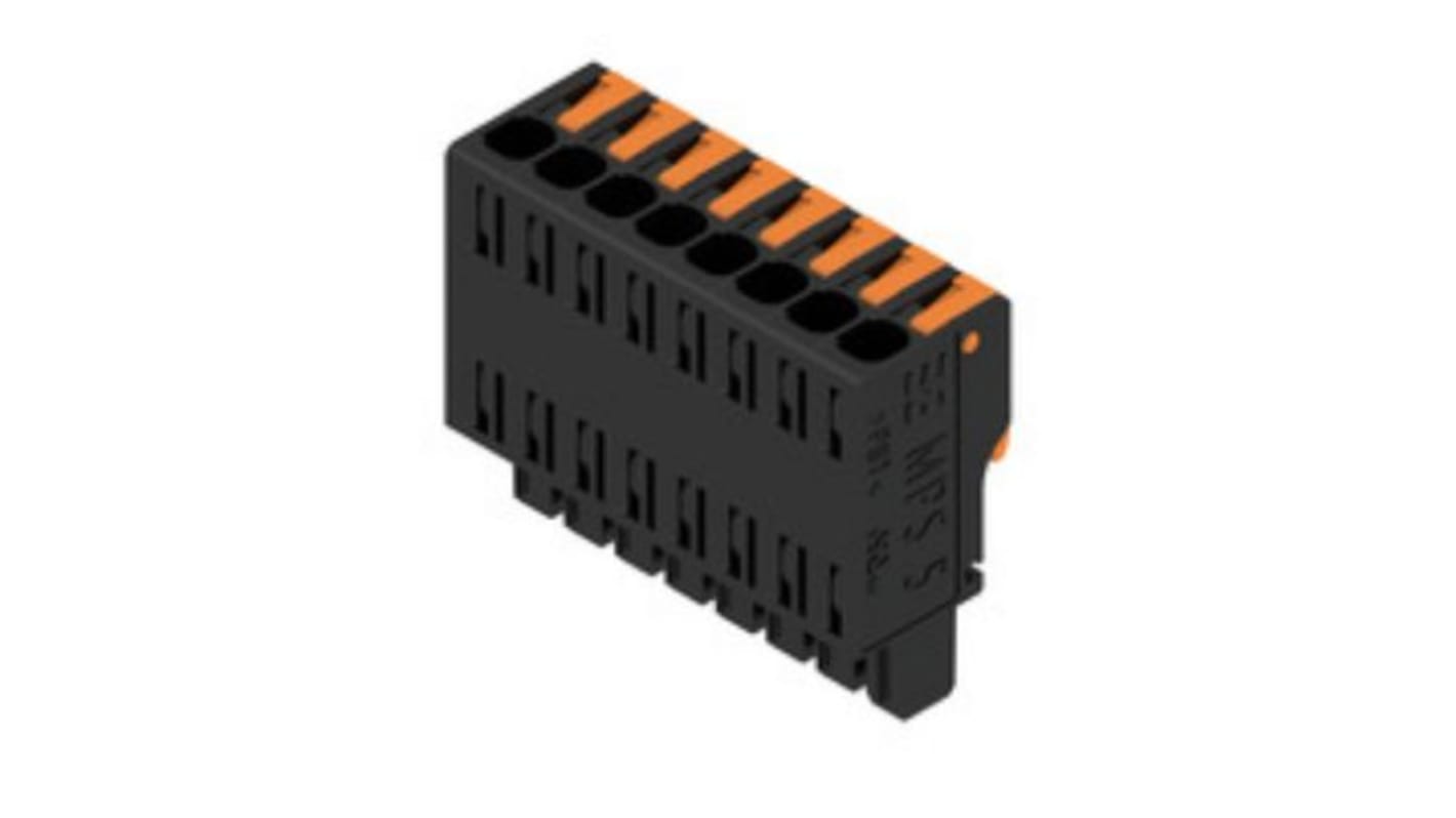 Weidmuller 5mm Pitch 8 Way Pluggable Terminal Block, Plug, PCB Mount