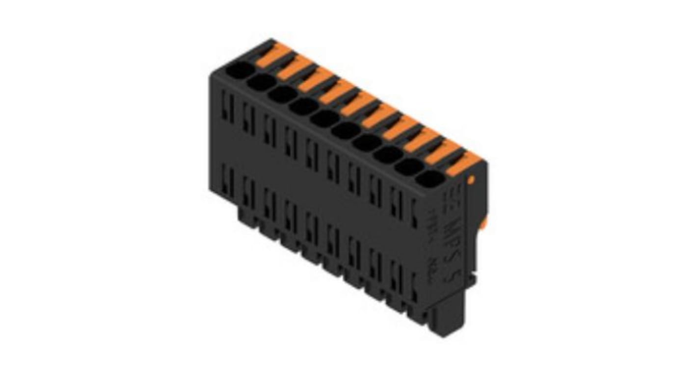 Weidmuller 5mm Pitch 10 Way Pluggable Terminal Block, Plug, PCB Mount