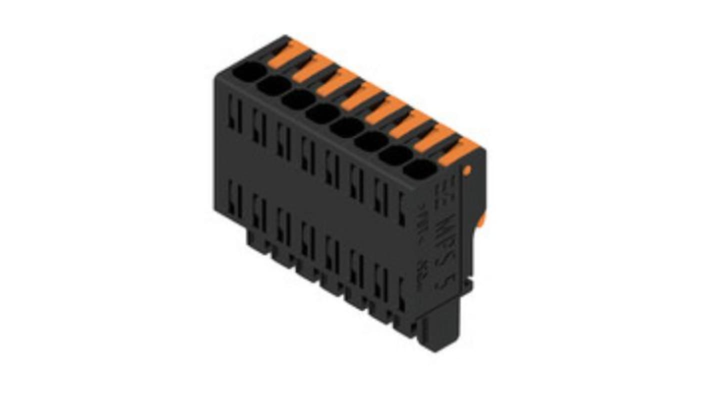 Weidmuller 5mm Pitch 8 Way Pluggable Terminal Block, Plug, PCB Mount