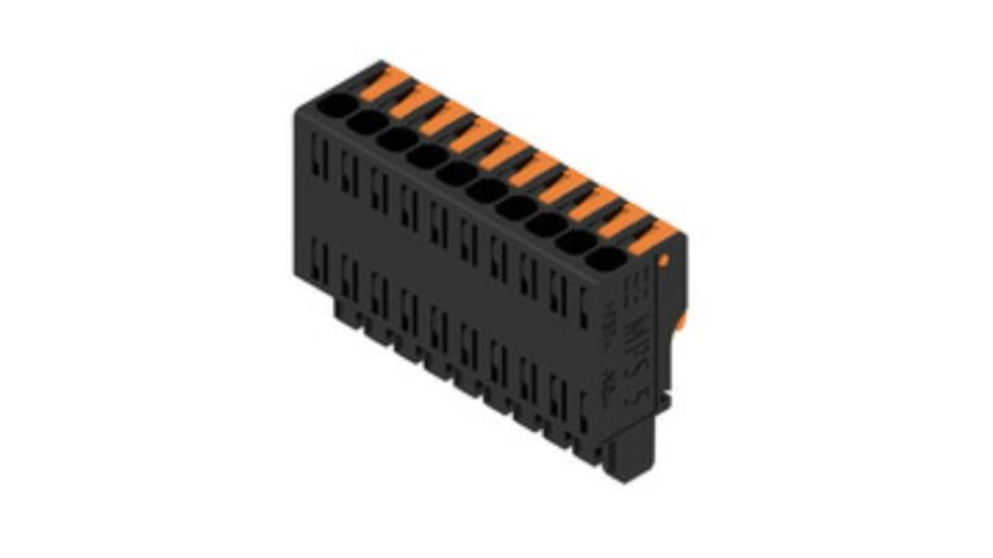 Weidmüller 5mm Pitch 10 Way Pluggable Terminal Block, Plug, PCB Mount