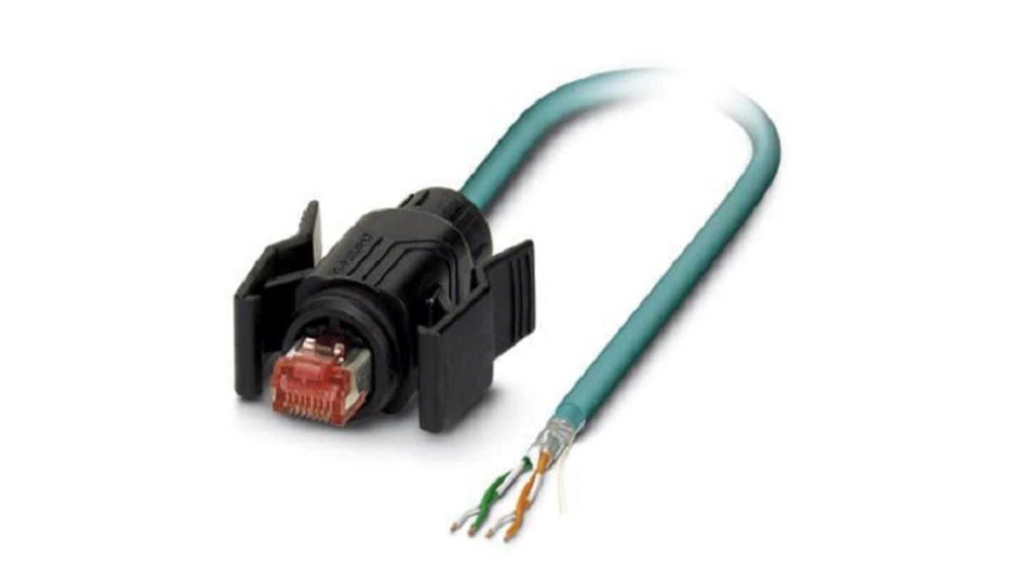Câble Ethernet catégorie 5e Blindé Phoenix Contact, Bleu, 5m Avec connecteur Droit