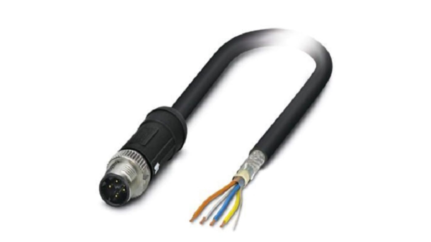 Câble Ethernet catégorie 5 Blindé Phoenix Contact, Noir, 2m Avec connecteur Droit