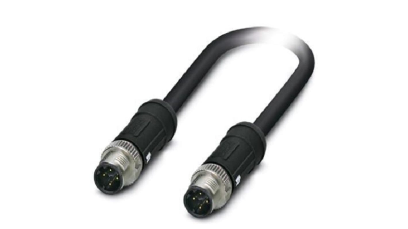 Phoenix Contact Ethernetkabel Cat.5, 5m, Schwarz Patchkabel, A M12 Geschirmt Stecker, B M12