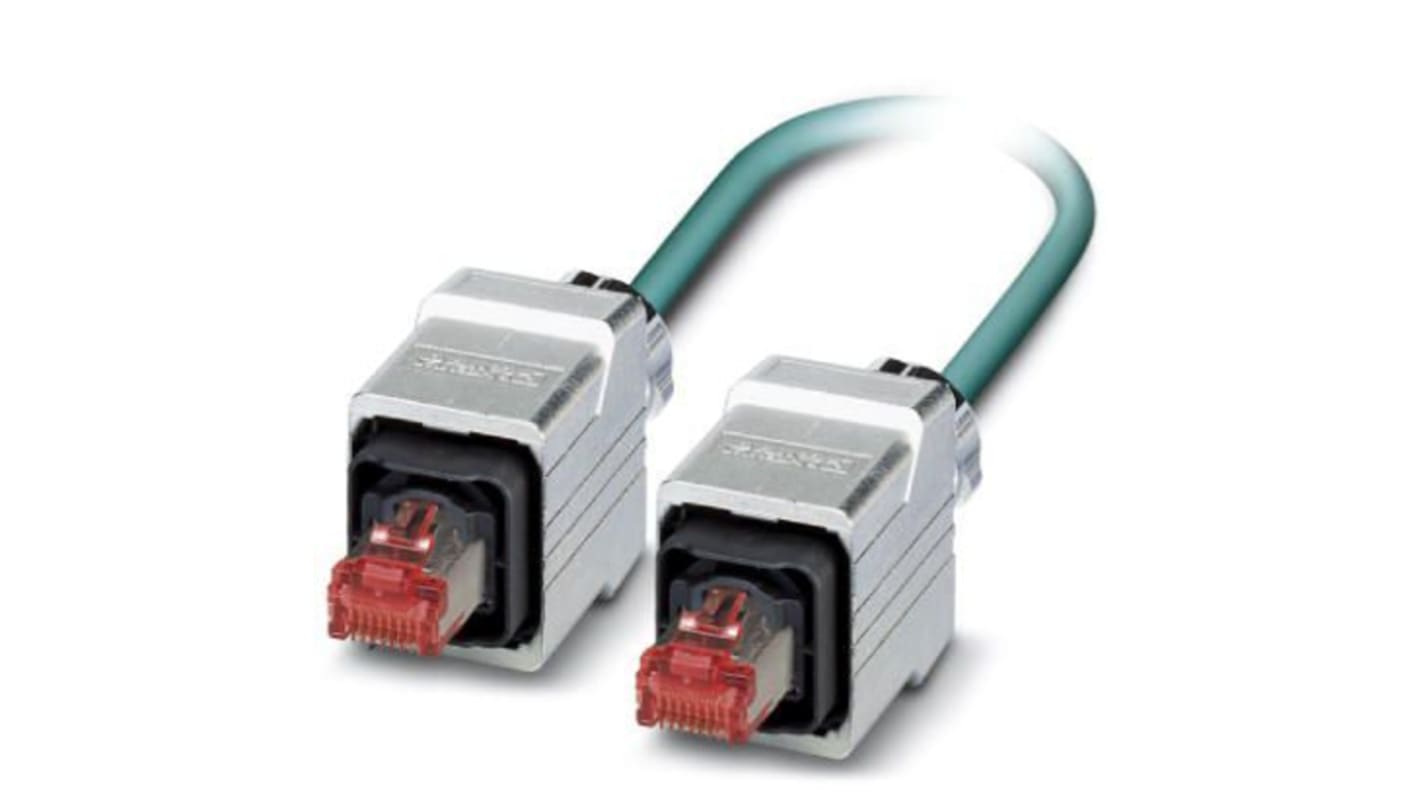 Phoenix Contact Ethernetkabel Cat.5e, 1m, Blau Patchkabel, A RJ45 Geschirmt Stecker, B RJ45