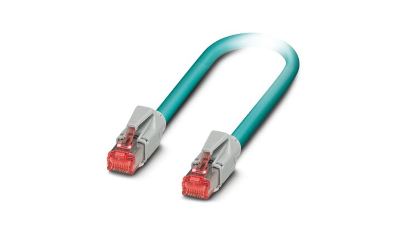 Phoenix Contact Ethernetkabel Cat.5, 1m, Blau Patchkabel, A RJ45 Geschirmt Stecker, B RJ45