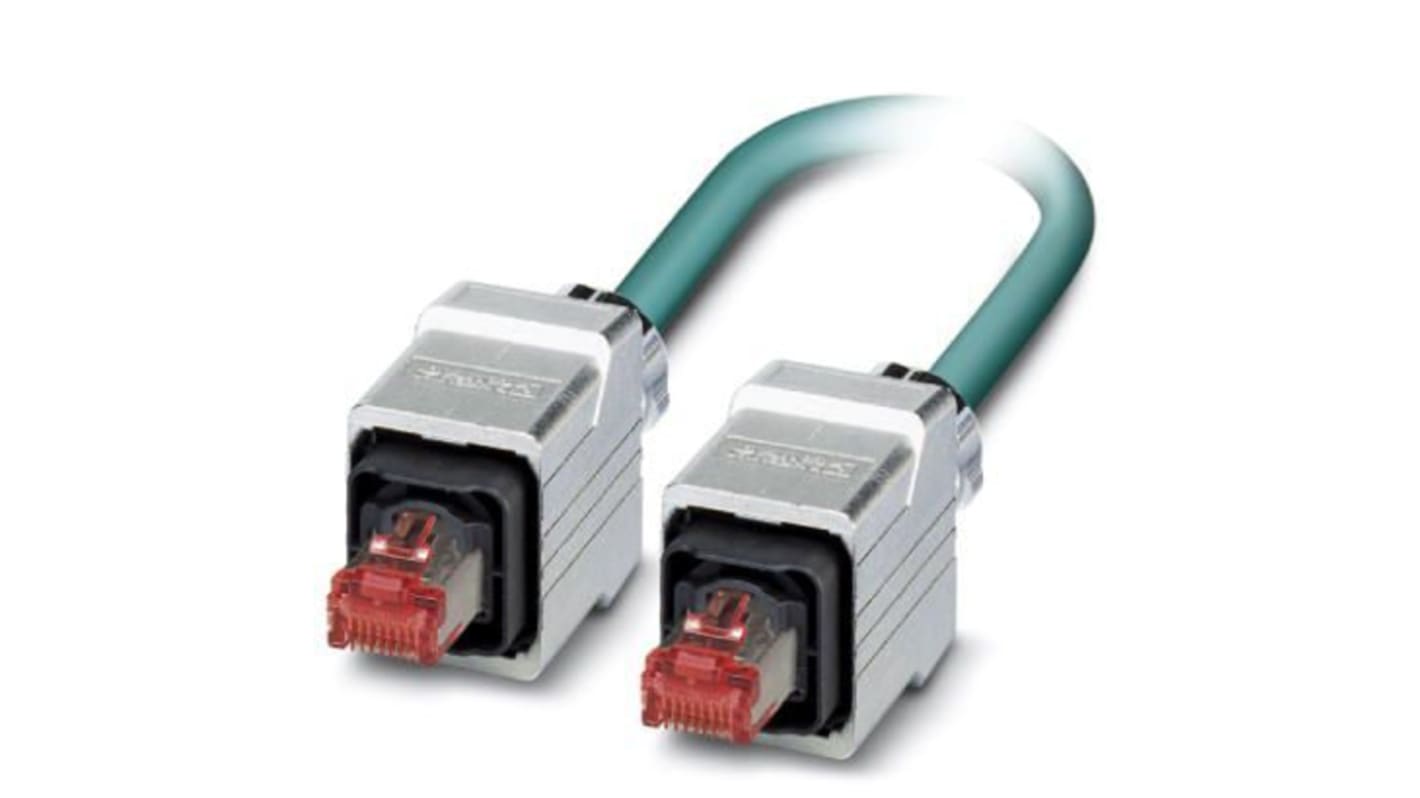 Phoenix Contact Straight Male RJ45 to Straight Male RJ45 Ethernet Cable, Shielded, Blue, 2m