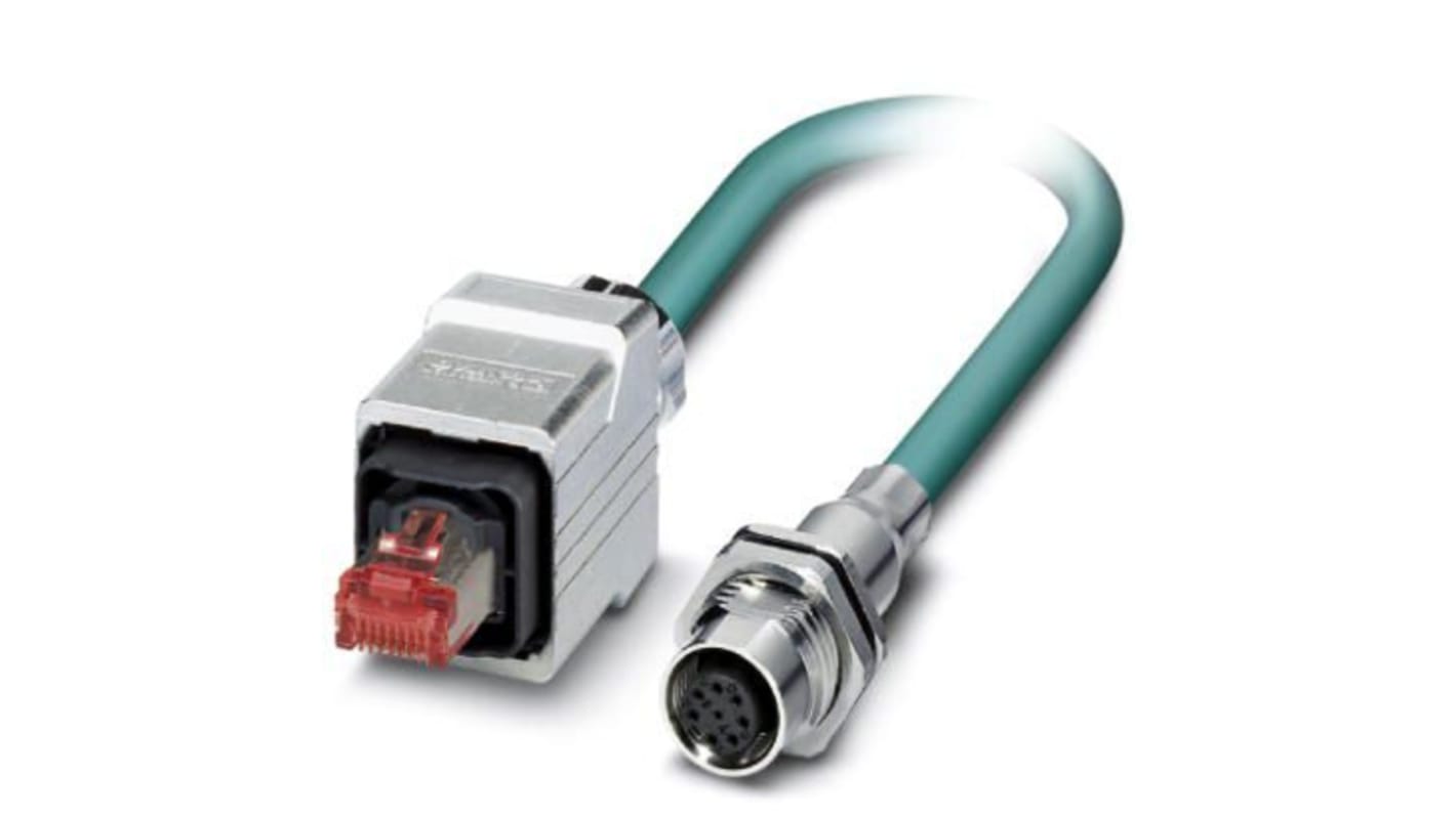 Phoenix Contact Ethernetkabel Cat.5, 5m, Blau Patchkabel, A M12 Geschirmt Buchse, B RJ45