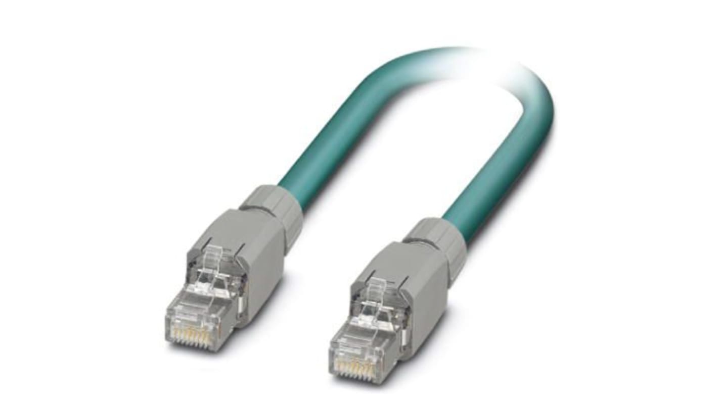 Phoenix Contact Cat5 Straight Male RJ45 to Straight RJ45 Ethernet Cable, Shielded, Blue, 2m