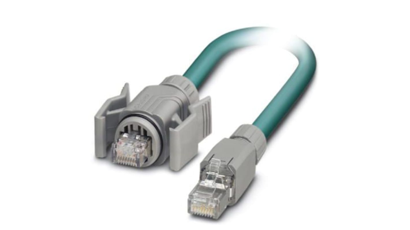 Phoenix Contact Cat5 Straight Male RJ45 to Straight RJ45 Ethernet Cable, Shielded, Blue, 2m