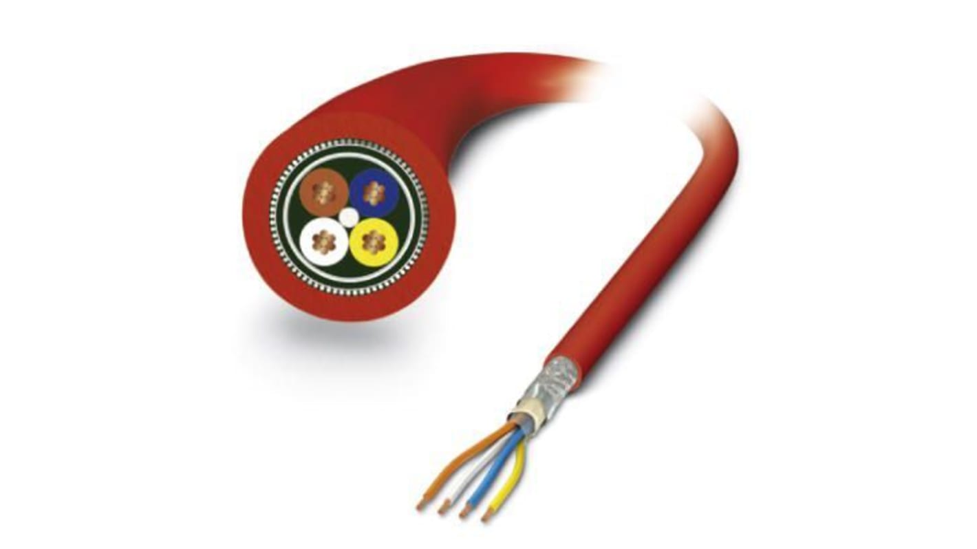 Cable Ethernet Cat5 apantallado Phoenix Contact de color Rojo, long. 100m