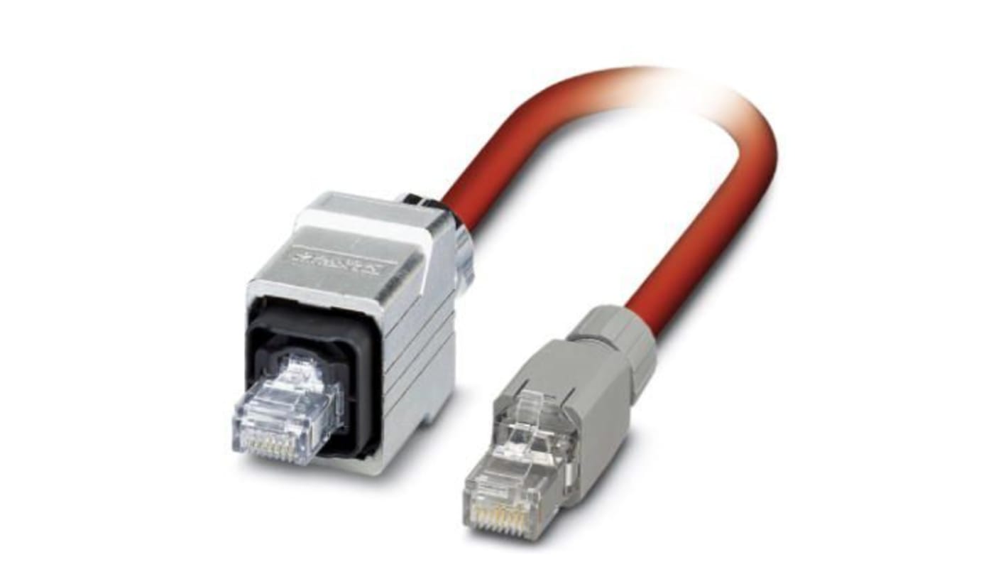 Câble Ethernet catégorie 5 Blindé Phoenix Contact, Rouge, 5m Avec connecteur