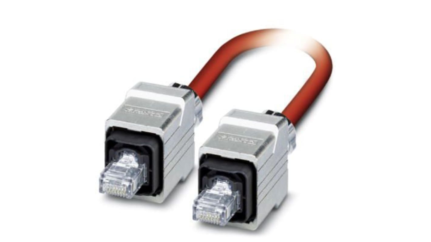 Phoenix Contact Ethernetkabel Cat.5, 5m, Rot Patchkabel, A RJ45 Geschirmt Stecker, B RJ45