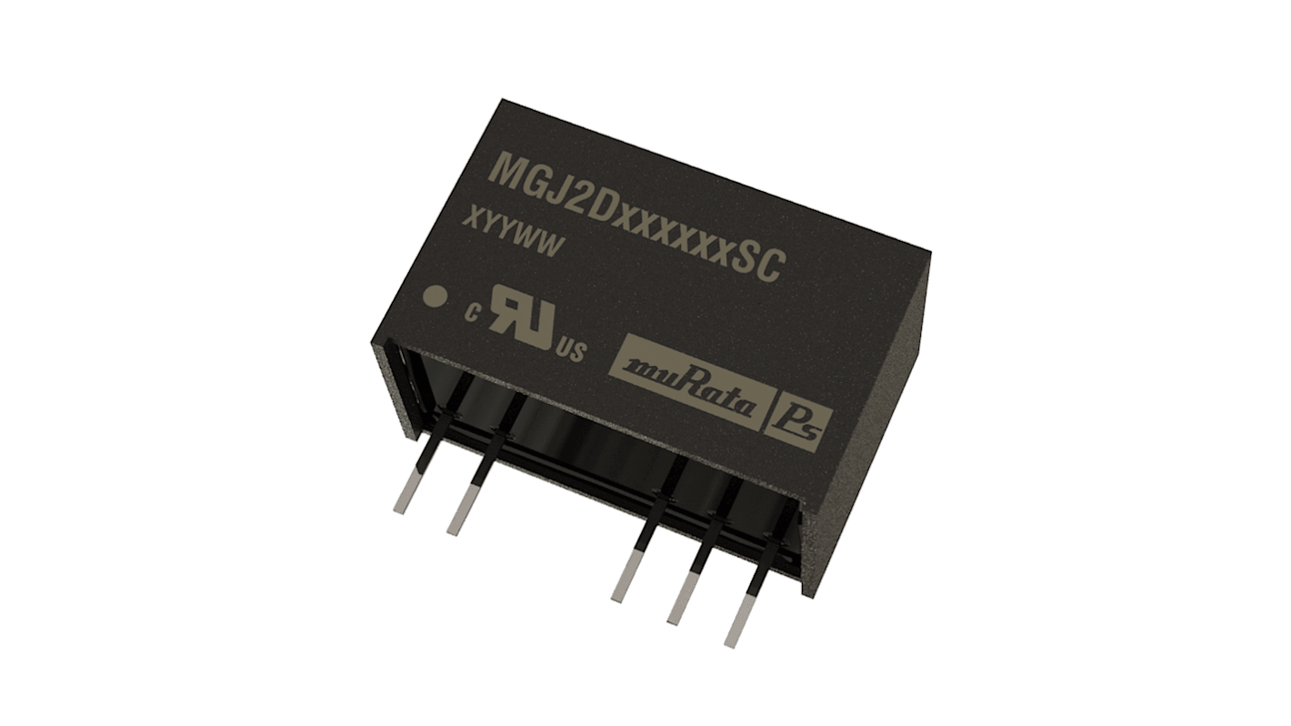 Murata Power Solutions MGJ2 DC-DC Converter, 15V dc/, 10.8 → 13.2 V dc Input, 2W, Through Hole