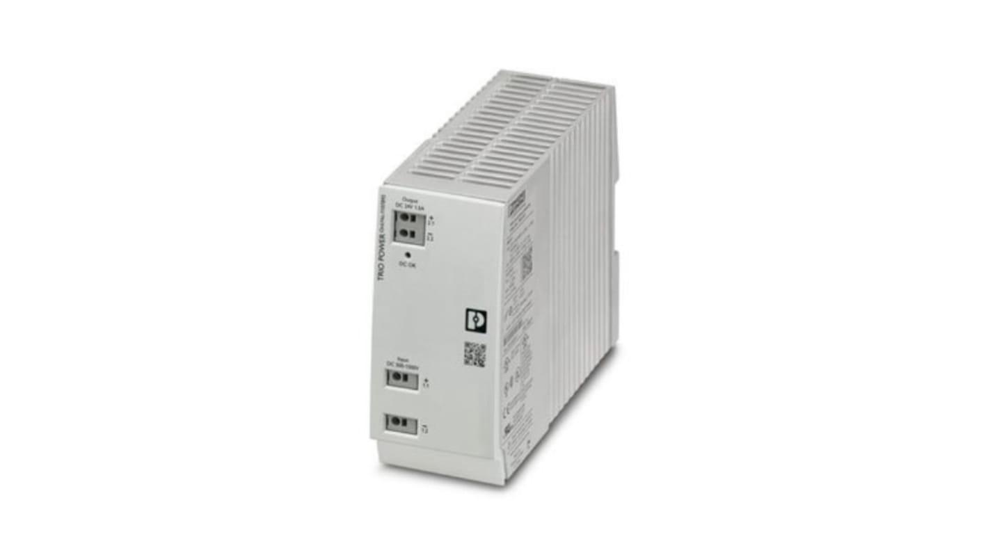 Phoenix Contact TRIO POWER DC/DC-Wandler 500 →1500 V dc IN, 24V dc OUT DIN-Schienen-Montage isoliert