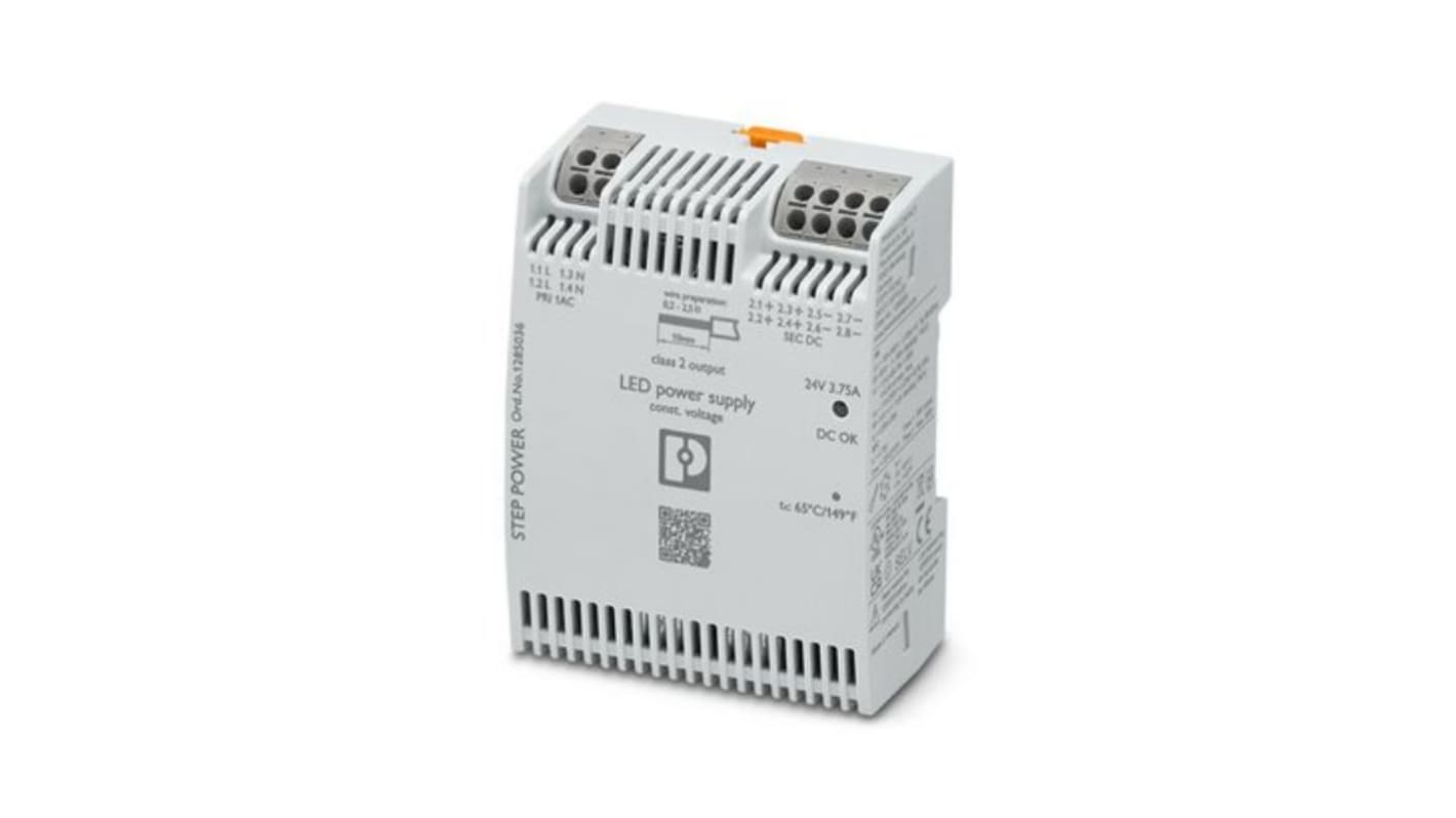 Phoenix Contact Switching Power Supply, 1285036, 24V dc, 3.75A, Quad Output, 100 → 240V ac Input Voltage
