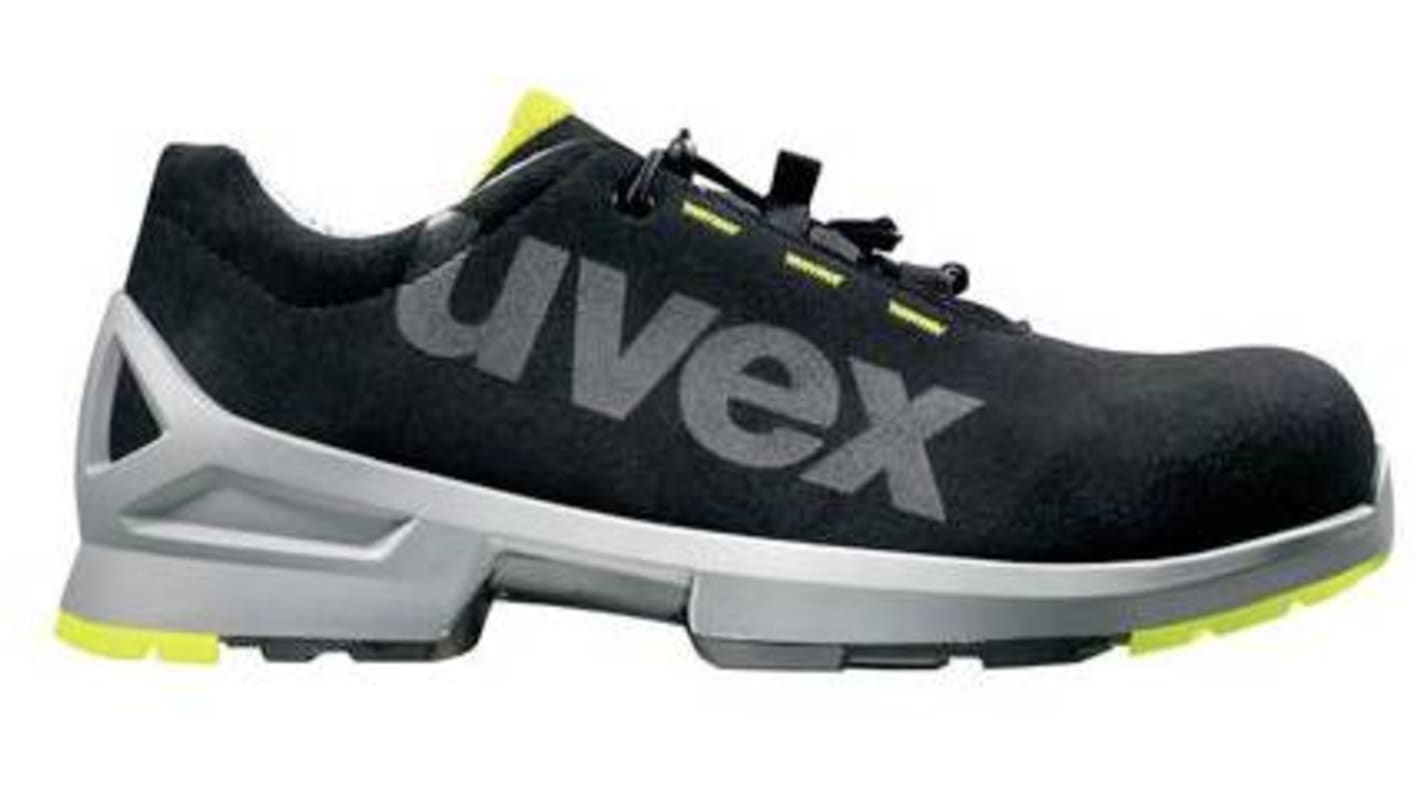 Uvex Uvex 1 Unisex Black, Grey, Yellow  Toe Capped Safety Trainers, UK 4, EU 37