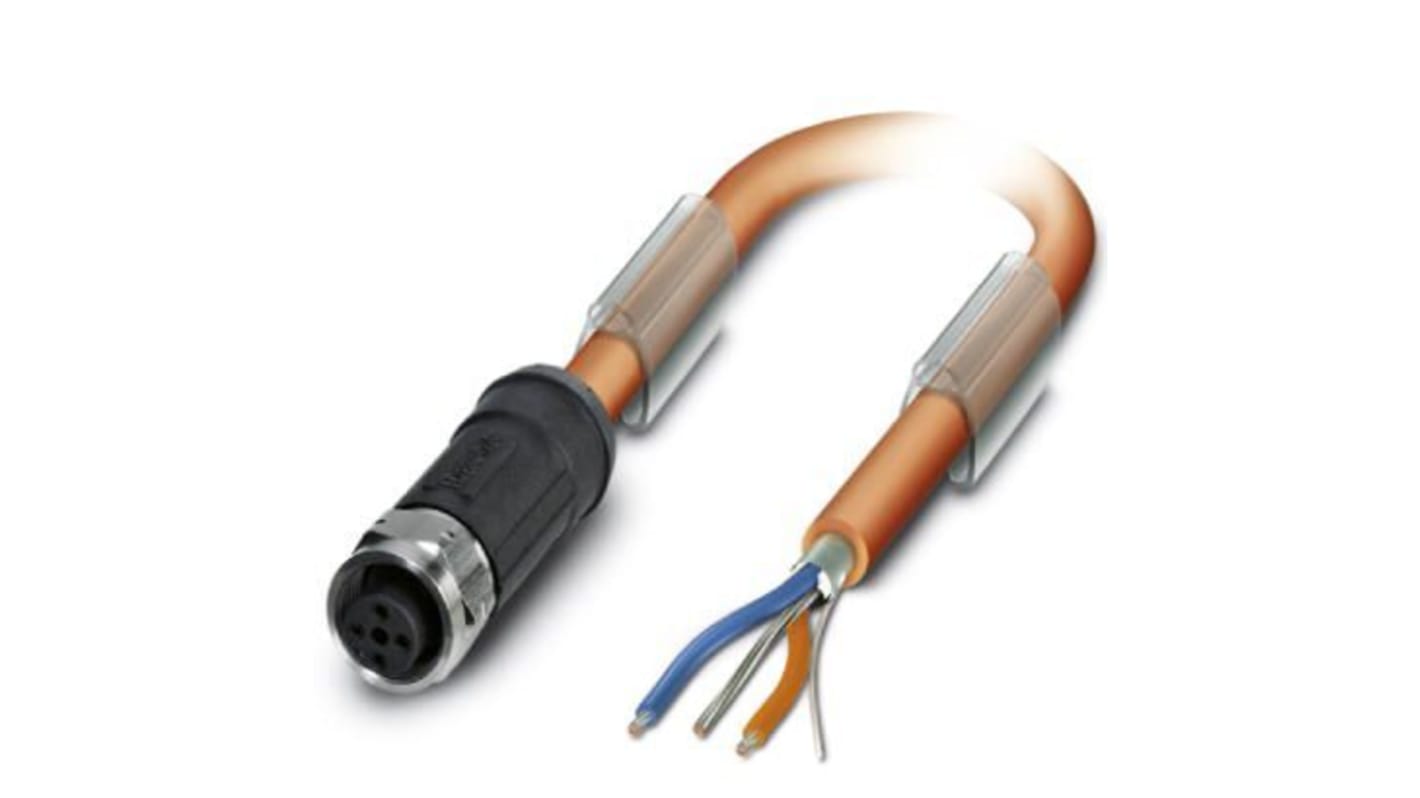 Phoenix Contact Straight Female M12 to Unterminated Bus Cable, 5m