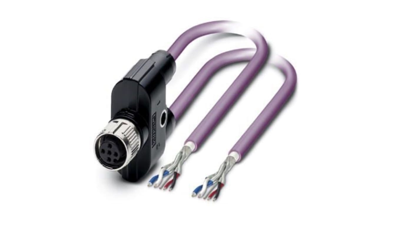Phoenix Contact Straight Female M12 to Bus Cable, 10m