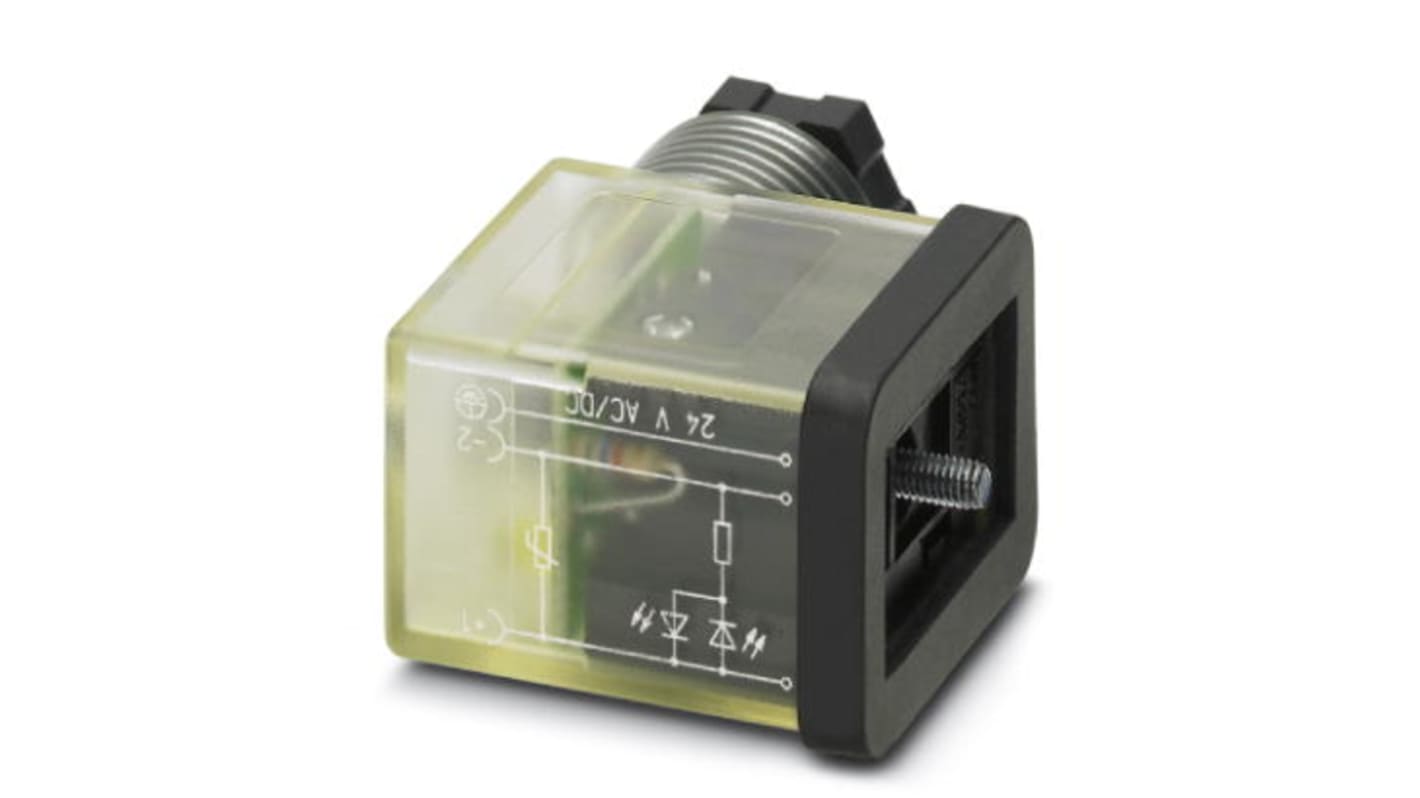 Phoenix Contact Solenoid Valve Connector,  with Indicator Light, 24 V ac Voltage