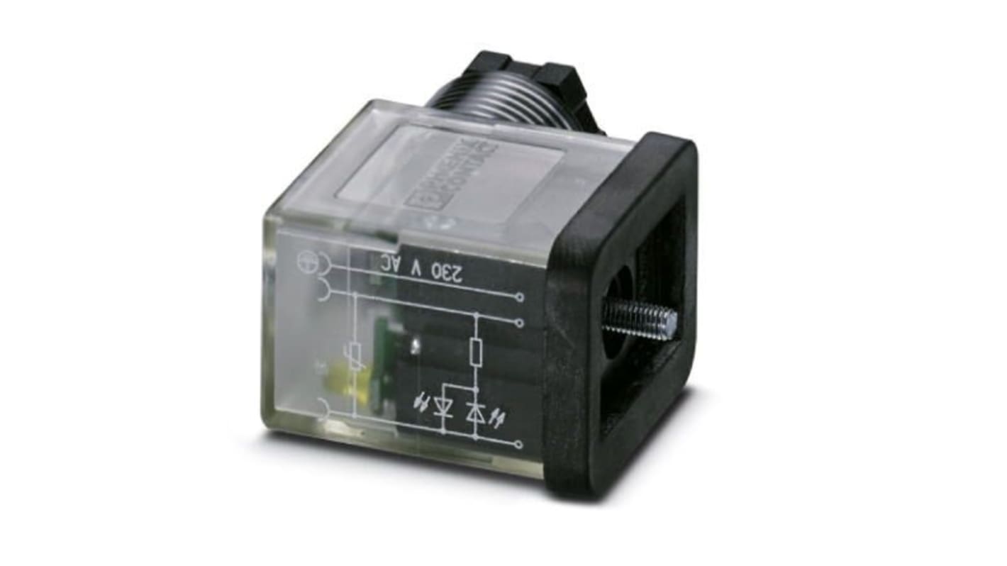 Connecteur pour électrovanne, Connecteur mâle, 3P, 230 V c.a.