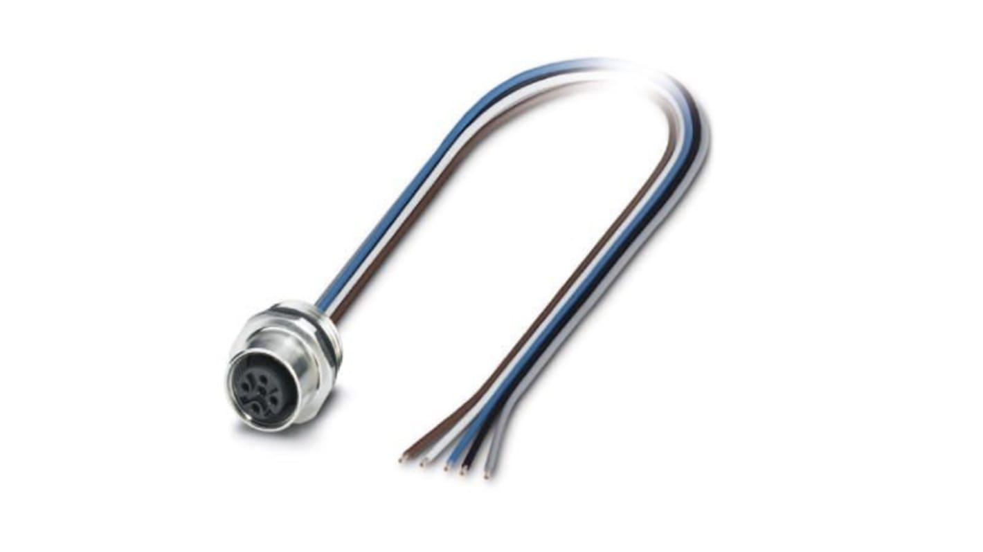 Phoenix Contact Straight Female M12 to Sensor Actuator Cable, 500mm