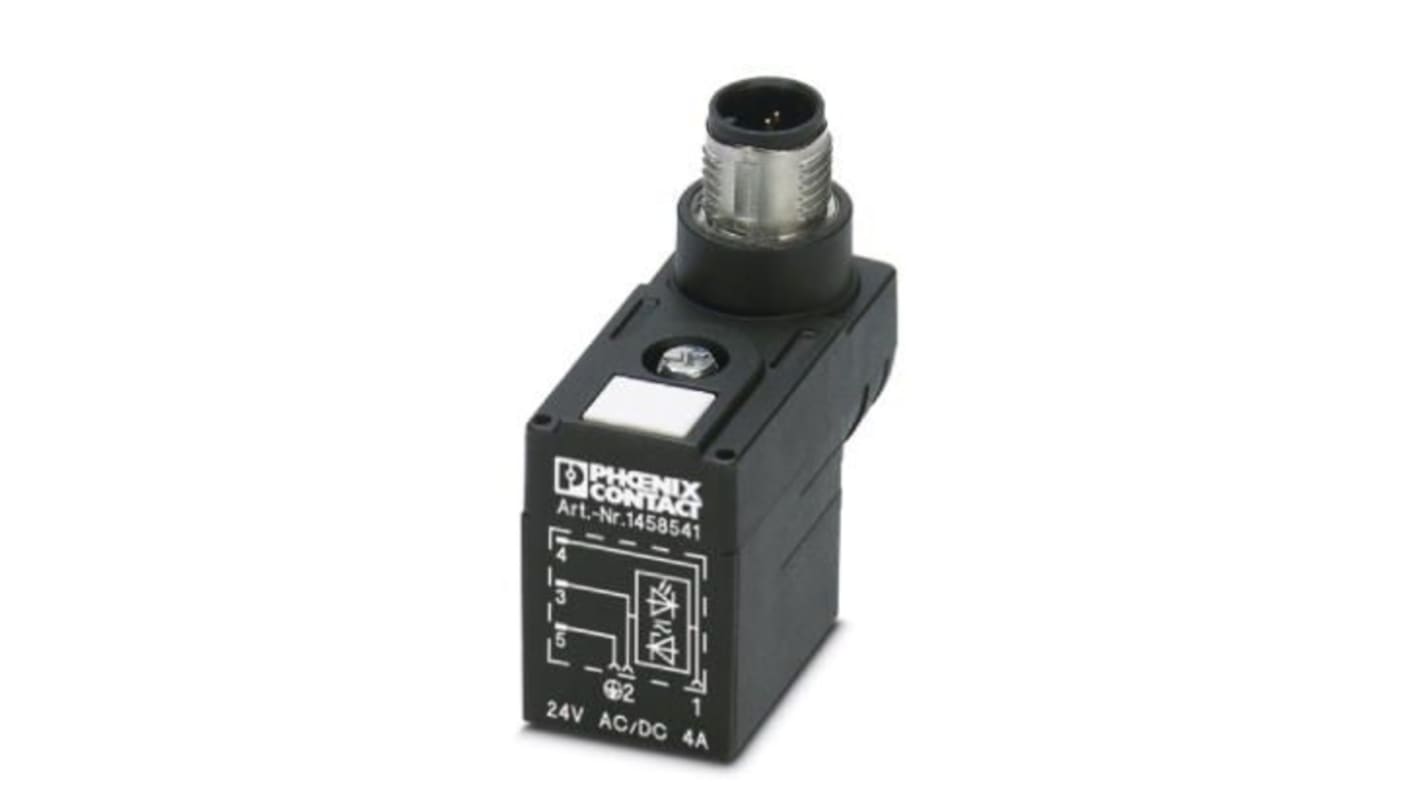 Phoenix Contact 3P, Male Solenoid Valve Connector,  with Indicator Light, 24 V ac Voltage